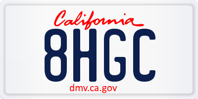 CA license plate 8HGC