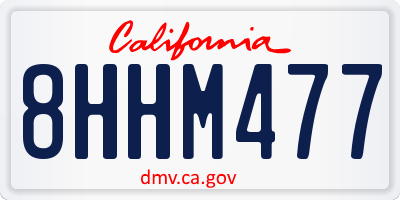 CA license plate 8HHM477