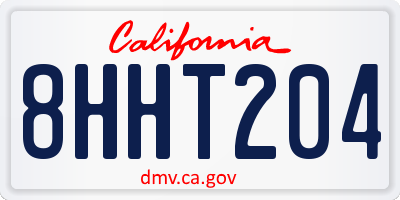 CA license plate 8HHT204
