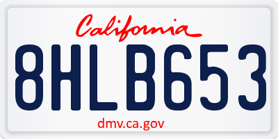 CA license plate 8HLB653