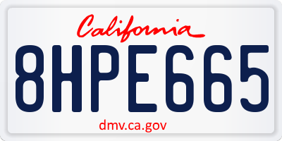 CA license plate 8HPE665