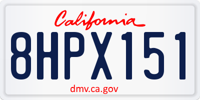 CA license plate 8HPX151