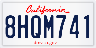 CA license plate 8HQM741
