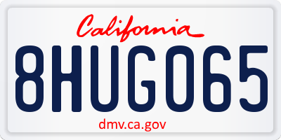 CA license plate 8HUG065