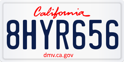 CA license plate 8HYR656