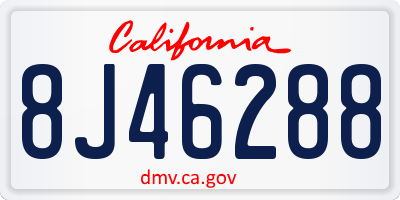 CA license plate 8J46288