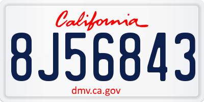 CA license plate 8J56843