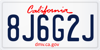 CA license plate 8J6G2J