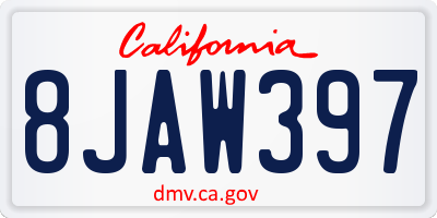 CA license plate 8JAW397