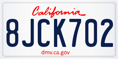 CA license plate 8JCK702