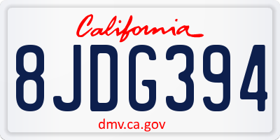 CA license plate 8JDG394