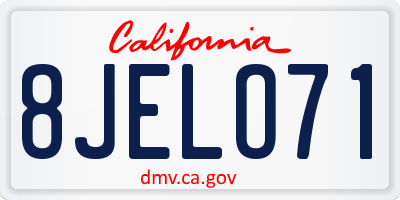 CA license plate 8JELO71