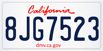 CA license plate 8JG7523