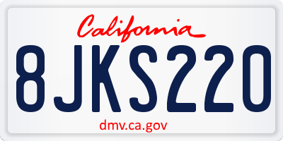 CA license plate 8JKS220