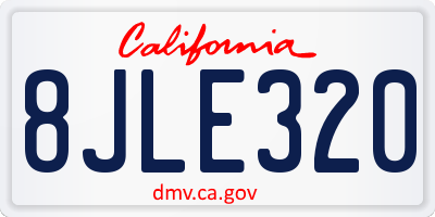 CA license plate 8JLE320