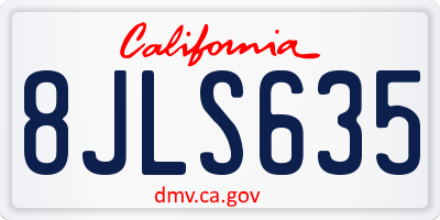 CA license plate 8JLS635