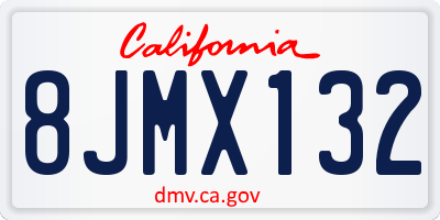 CA license plate 8JMX132