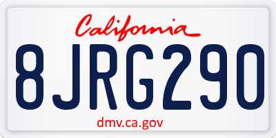 CA license plate 8JRG290
