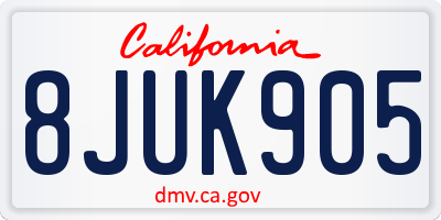 CA license plate 8JUK905