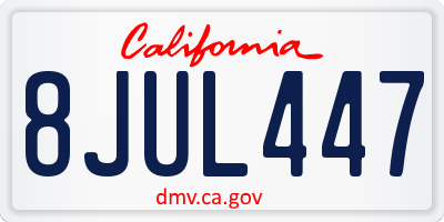 CA license plate 8JUL447