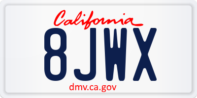 CA license plate 8JWX