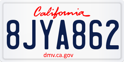CA license plate 8JYA862