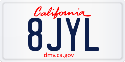 CA license plate 8JYL