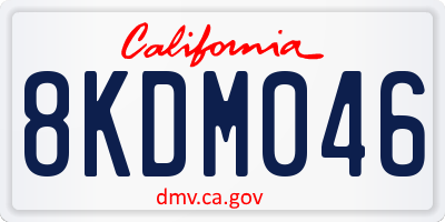 CA license plate 8KDM046
