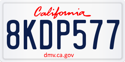 CA license plate 8KDP577