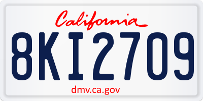 CA license plate 8KI2709