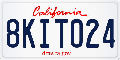 CA license plate 8KIT024