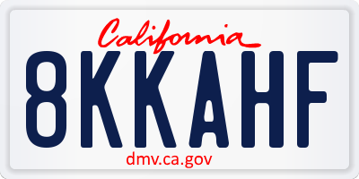 CA license plate 8KKAHF