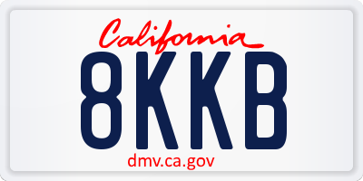 CA license plate 8KKB