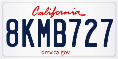 CA license plate 8KMB727