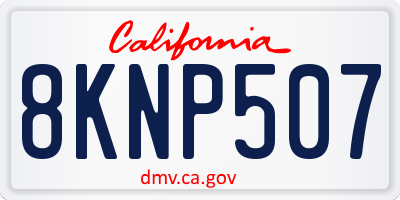 CA license plate 8KNP507