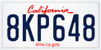 CA license plate 8KP648