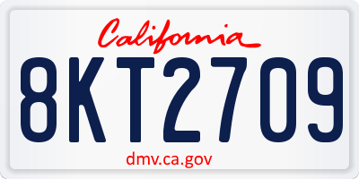 CA license plate 8KT2709