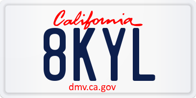 CA license plate 8KYL