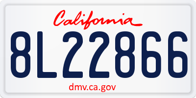 CA license plate 8L22866