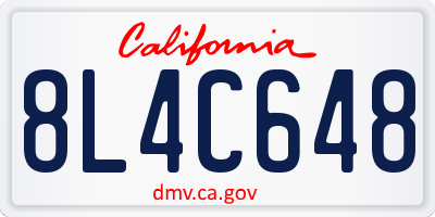 CA license plate 8L4C648