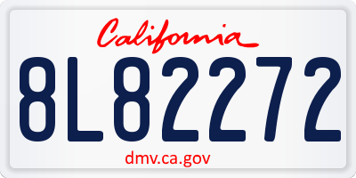 CA license plate 8L82272