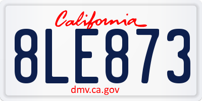 CA license plate 8LE873