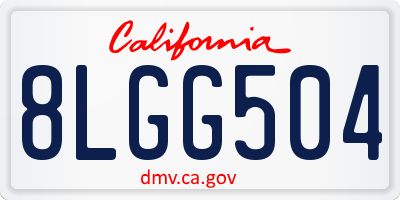 CA license plate 8LGG504