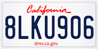 CA license plate 8LKU906