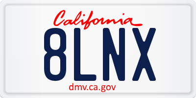 CA license plate 8LNX