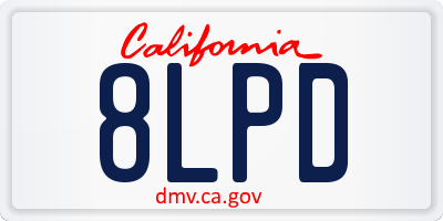 CA license plate 8LPD