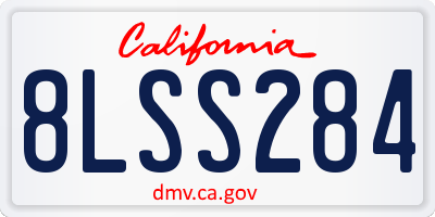 CA license plate 8LSS284