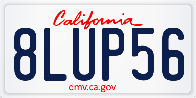 CA license plate 8LUP56