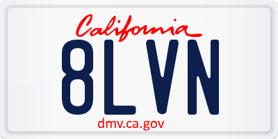 CA license plate 8LVN