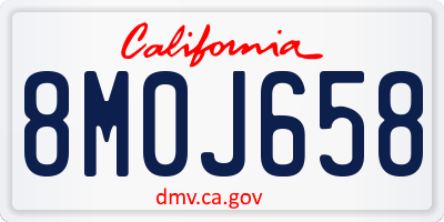 CA license plate 8M0J658